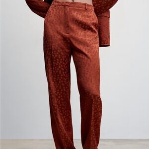Satin pants with polka-dots